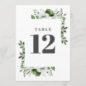 オリーブエレガントグリーン国フローラテーブル番号 招待状 (裏面)