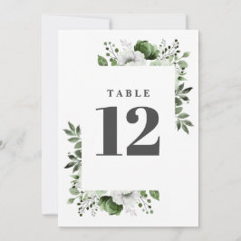 オリーブエレガントグリーン国フローラテーブル番号 招待状