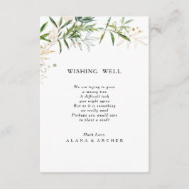 オリーブエレガントグリーン結婚リーの願い井戸カード エンクロージャーカード