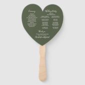 オリーブエレガントグリーン結婚式 プログラムハート ハンドファン (裏面)