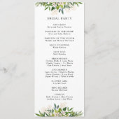 オリーブエレガントグリーン結婚式 プログラム (裏面)