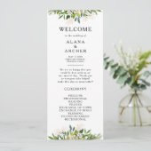 オリーブエレガントグリーン結婚式 プログラム (スタンド正面)