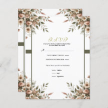 オリーブエレガントグリーン&ホワイトフローラコーナーRSVP