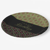 オリーブエレガントグリーン（黒） ペーパープレート (アングル)