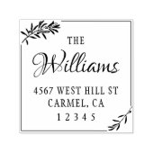 オリーブエレガントスクエア差出人住所 セルフインキングスタンプ (デザイン)