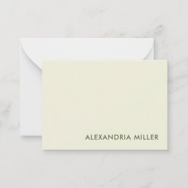 オリーブエレガントフォントヘリンボーンパターン（の模様が）あるバック ノートカード