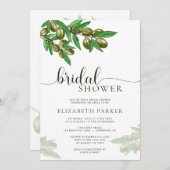 オリーブエレガントブランチのブライダルシャワー招待 招待状 (正面/裏面)