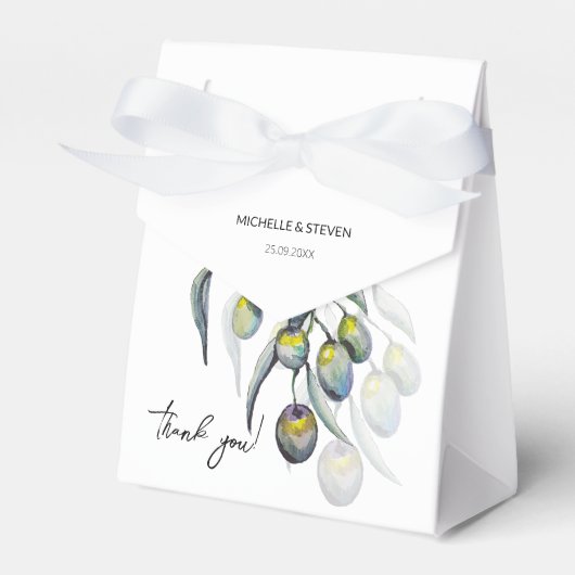 オリーブエレガントブランチウォーターカラーアート フェイバーボックス (正面サイド)