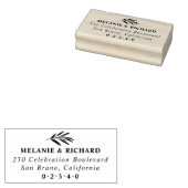 オリーブエレガントブランチカスタムウェディング差出人住所 ラバースタンプ (押印)