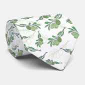 オリーブエレガントブランチタイ – 手描き自然 ネクタイ (ロール)