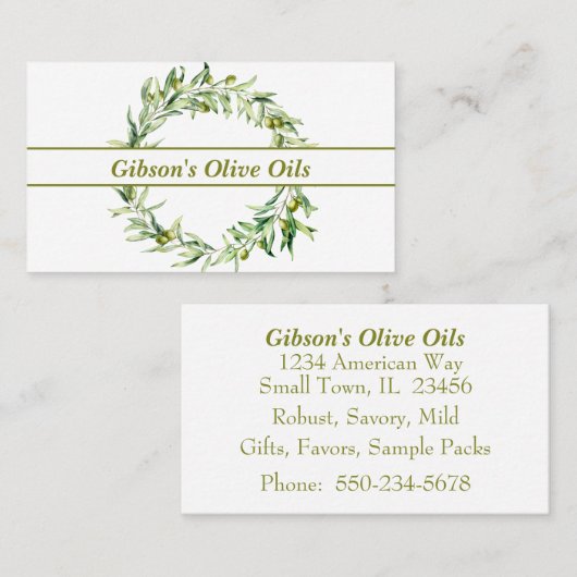 オリーブエレガントブランチリースオリーブ油 名刺 (正面/裏面)