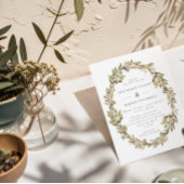 オリーブエレガントブランチリース結婚式招待状 招待状