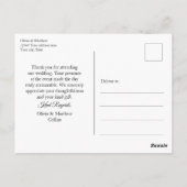 オリーブエレガントブランチ。シンプル結婚さん ポストカード (裏面)