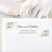 オリーブエレガントブランチ。シンプル結婚住所 ラベル (インサイチュ)