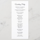 オリーブエレガントブランチ。シンプル結婚式 プログラム (裏面)