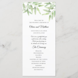 オリーブエレガントブランチ。シンプル結婚式 プログラム