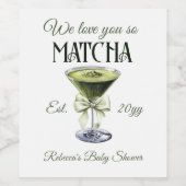 オリーブエレガントボウ愛そう抹茶ベビーシャワー ワインラベル (シングルラベル)