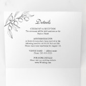 オリーブエレガントボタニカルクラシック結婚ズ 三つ折り招待状 (内部最初)