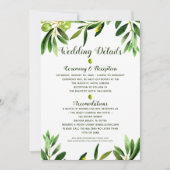 オリーブエレガントボホガーデンサマー結婚ズ詳細 招待状 (正面)