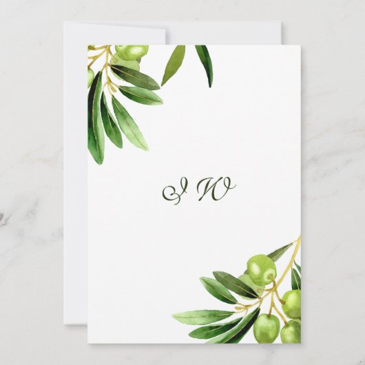 オリーブエレガントボホサマーブライダルシャワー招待 招待状 (裏面)