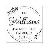 オリーブエレガントラウンド差出人住所 セルフインキングスタンプ (デザイン)