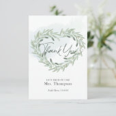 オリーブエレガントリグハートリースブライダルシャワー サンキューカード (スタンド正面)