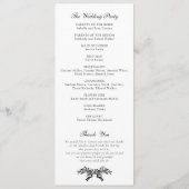 オリーブエレガントリーフクレストヴィンテージウェディング プログラム (裏面)