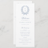 オリーブエレガントリーフクレストヴィンテージブルー結婚ズ プログラム (正面/裏面)