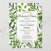 オリーブエレガントリーフボホーガーデンリハーサルディナー 招待状 (正面/裏面)