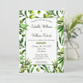 オリーブエレガントリーフボホ庭園の結婚式 招待状 (スタンド正面)