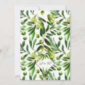 オリーブエレガントリーフボホ庭園の結婚式 招待状 (裏面)