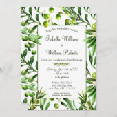 オリーブエレガントリーフボホ庭園の結婚式 招待状 (正面/裏面)