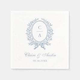 オリーブエレガントリーフリースヴィンテージウェディングブルー スタンダードカクテルナプキン