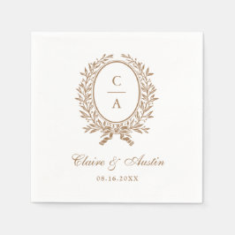 オリーブエレガントリーフリースヴィンテージウェディング金ゴールド スタンダードカクテルナプキン