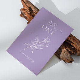 オリーブエレガント。ダスティパープル地中海の結婚ズ テーブルナンバー