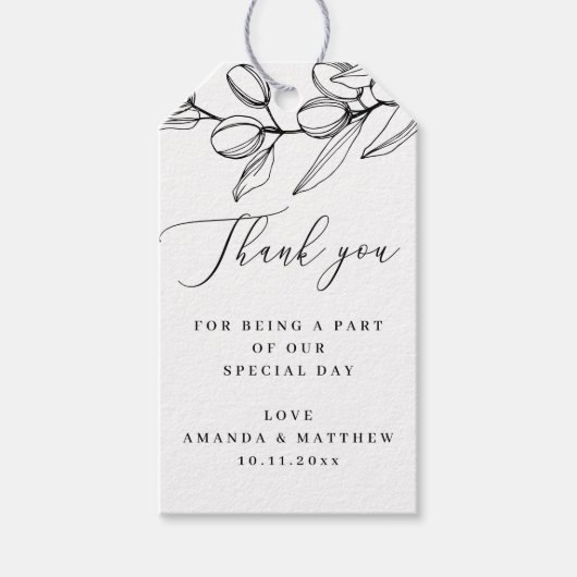 オリーブエレガント。ボイタリアンタ結婚ン感謝していの ギフトタグ (正面)