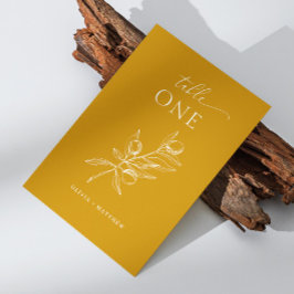 オリーブエレガント。マスタードイタリアンイエロー結婚ズ テーブルナンバー