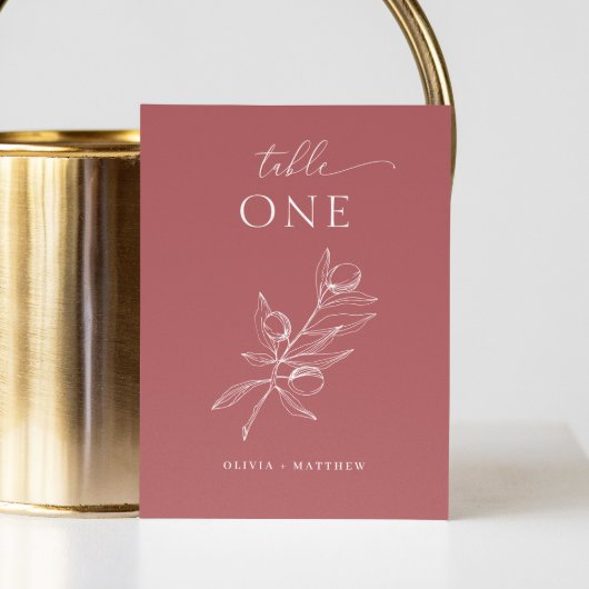 オリーブエレガント。繊細なバライタリアン結婚値 テーブルナンバー