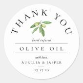 オリーブオイルの感謝の品 ラウンドシール (正面)