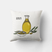オリーブオイルの漫画イラスト クッション (裏面)