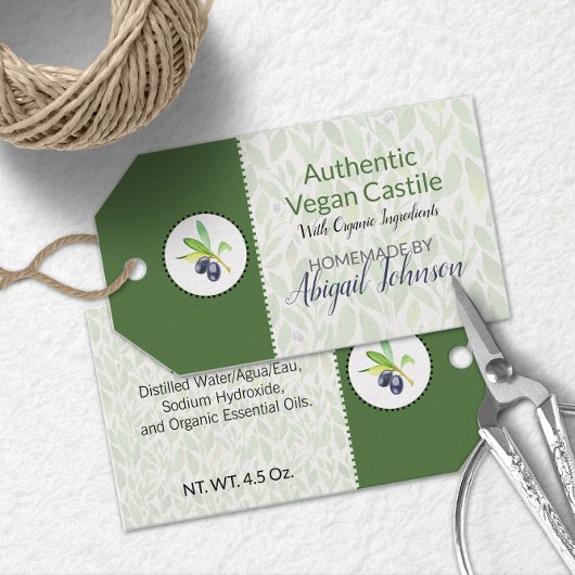 オリーブオイル 手作りバス&ボディラベル | タグ
