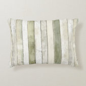 オリーブオーガニックアイボリーウフェイクッドストライプクリスマス アクセントクッション (正面)