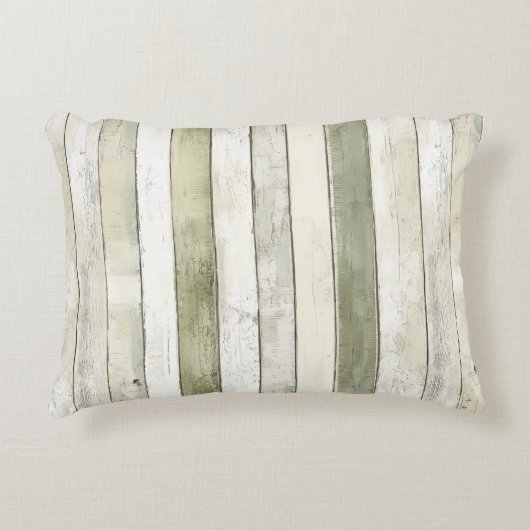 オリーブオーガニックアイボリーウフェイクッドストライプクリスマス アクセントクッション (正面)