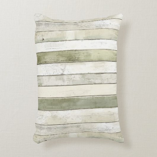 オリーブオーガニックアイボリーウフェイクッドストライプクリスマス アクセントクッション (正面(垂直))