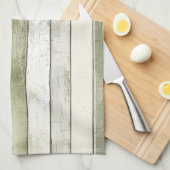 オリーブオーガニックアイボリーウフェイクッドストライプクリスマス キッチンタオル (四つ折り)