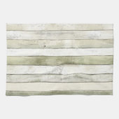 オリーブオーガニックアイボリーウフェイクッドストライプクリスマス キッチンタオル (横)