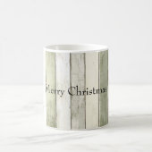 オリーブオーガニックアイボリーウフェイクッドストライプクリスマス コーヒーマグカップ (中央)
