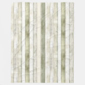 オリーブオーガニックアイボリーウフェイクッドストライプクリスマス フリースブランケット (正面)