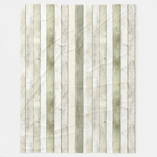 オリーブオーガニックアイボリーウフェイクッドストライプクリスマス フリースブランケット (正面)