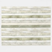 オリーブオーガニックアイボリーウフェイクッドストライプクリスマス フリースブランケット (正面(横))